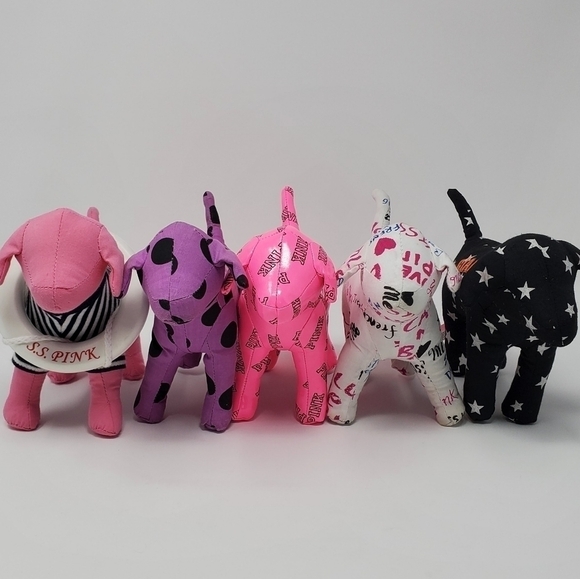 VICTORIA'S SECRET PINK DOG LOT RARE SF GIANTS PURPLE PINK VINYL SAILOR GRAFFITI - Picture 1 of 16